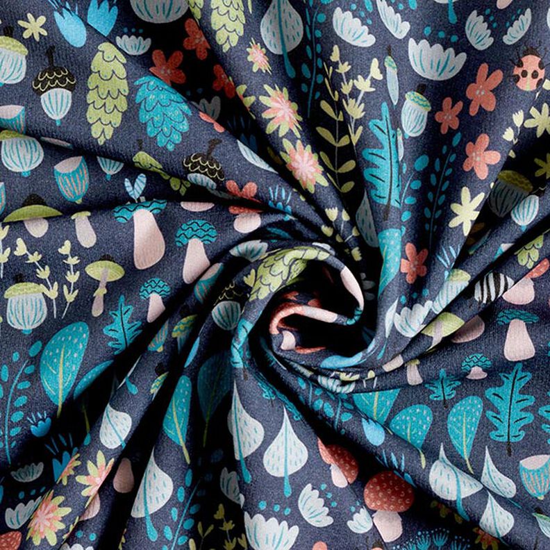 Sweatshirt gratté Plantes forestières Impression numérique – bleu marine,  image number 4