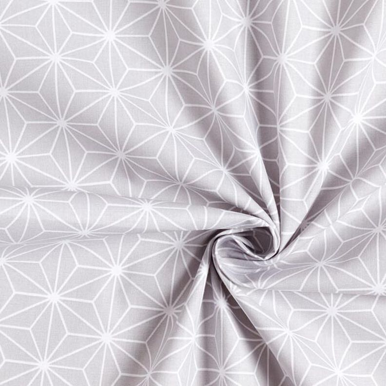 Tissu en coton Cretonne Étoiles japonaises Asanoha – gris,  image number 4