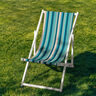 Extérieur Tissu pour chaise longue Rayures verticales 44 cm – amande/pétrole,  thumbnail number 4