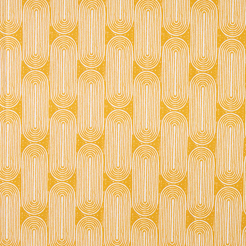 Tissu de décoration Semi-panama Arcs – jaune curry/nature,  image number 1