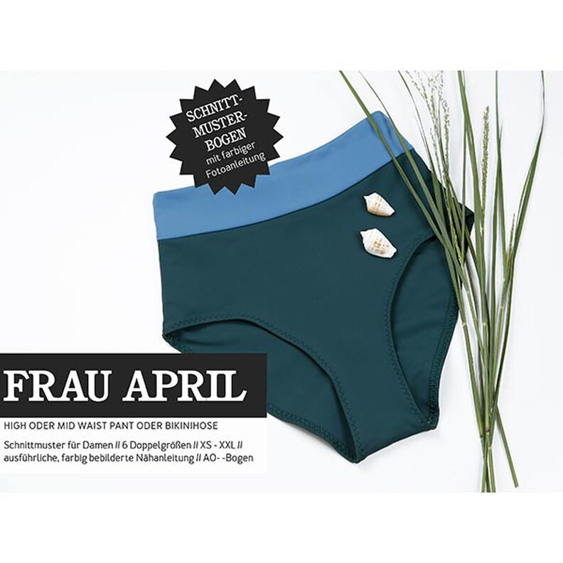 FRAU APRIL - Culotte ou bas de bikini taille haute et mi-haute, Studio Schnittreif  | XS -  XXL,  image number 1