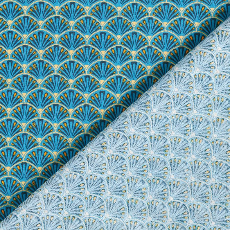 Coton enduit Éventails élégants – bleu,  image number 5
