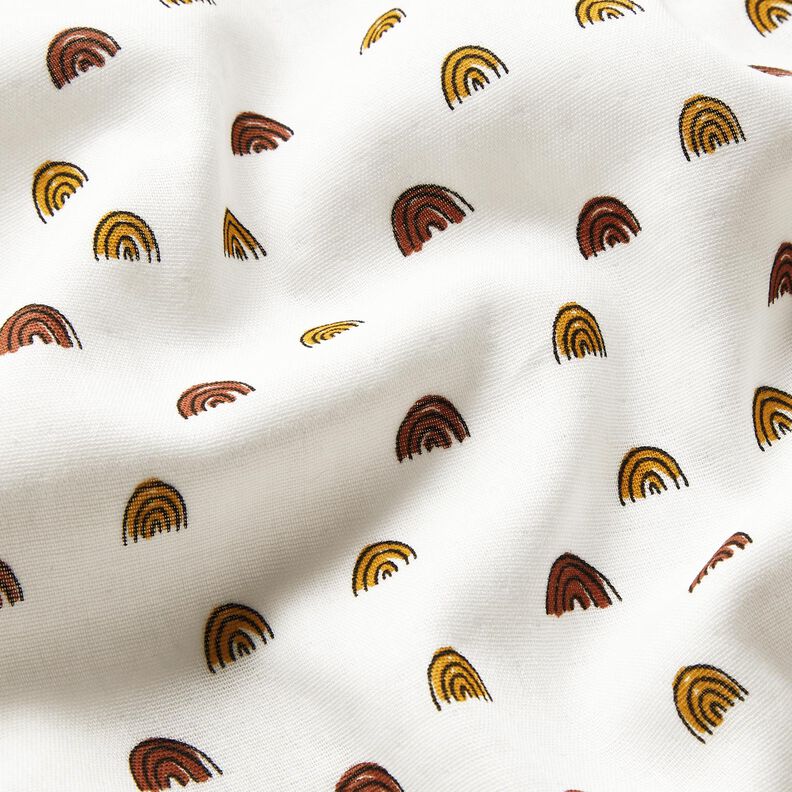 Tissu gaze de coton petits arcs-en-ciel, lisses – ivoire/jaune curry, image number 3