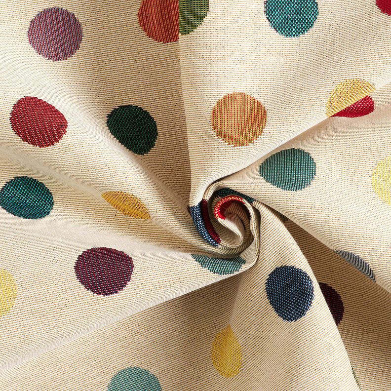 Tissu de décoration Gobelin Pois de confettis – beige clair/rouge,  image number 3