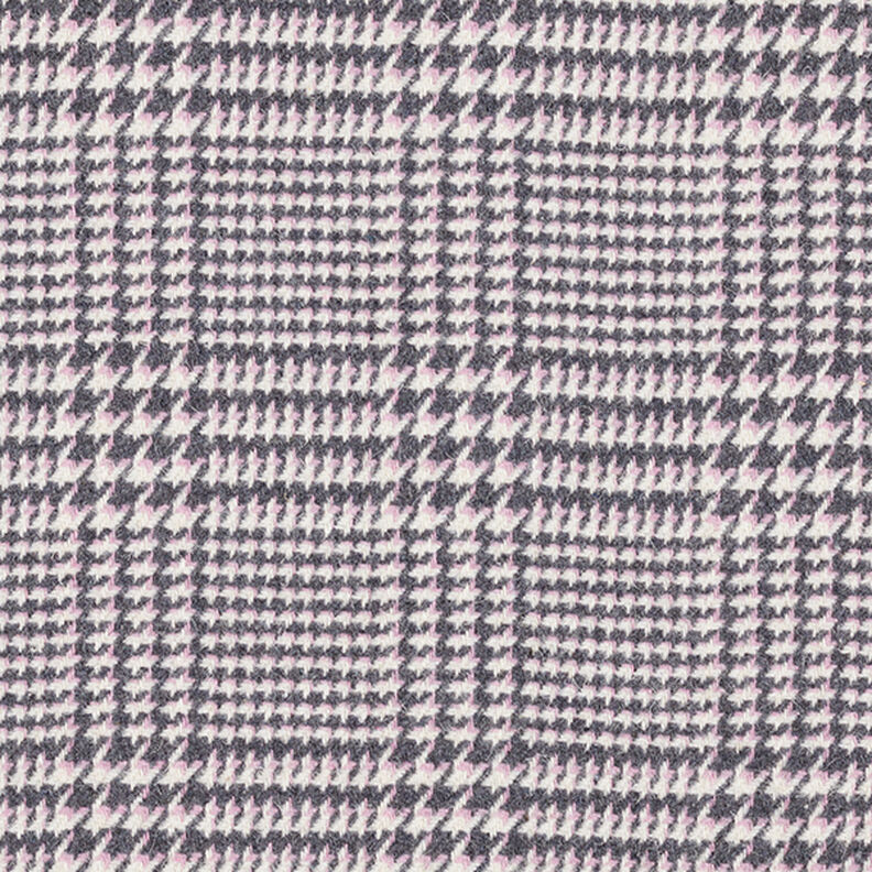 Tissu pour manteau Prince de Galles – anthracite/rose,  image number 1