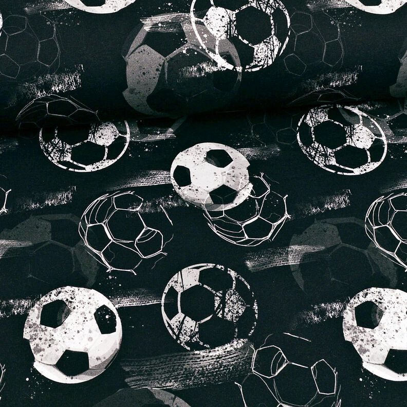 Jersey coton Buts de football | Glitzerpüppi – noir/gris,  image number 2