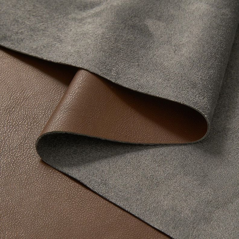 Similicuir avec revers en velours  – marron foncé,  image number 3