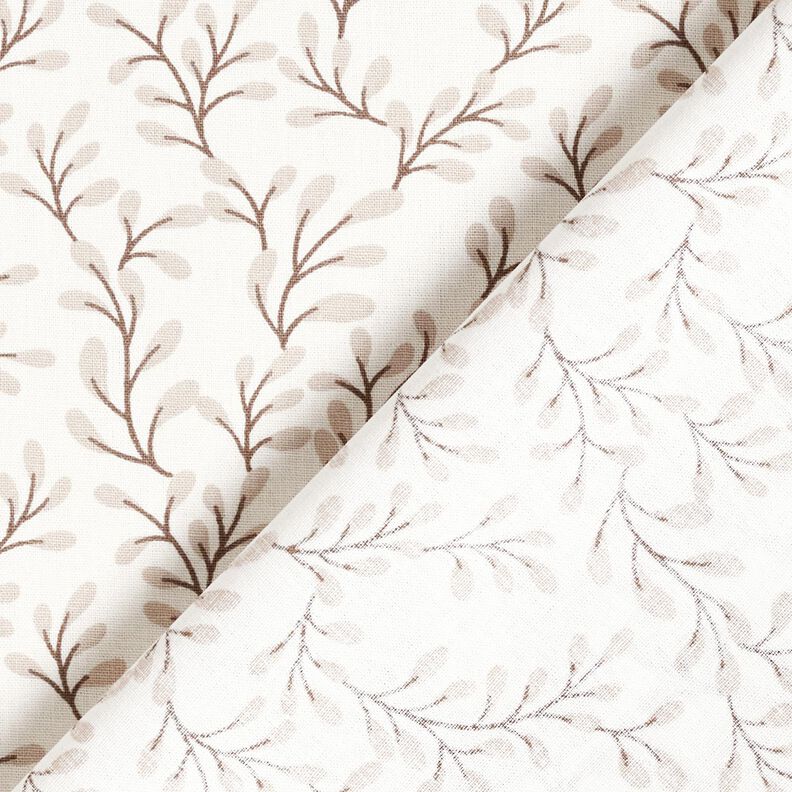 Popeline coton Branches de feuilles – blanc/anémone,  image number 4