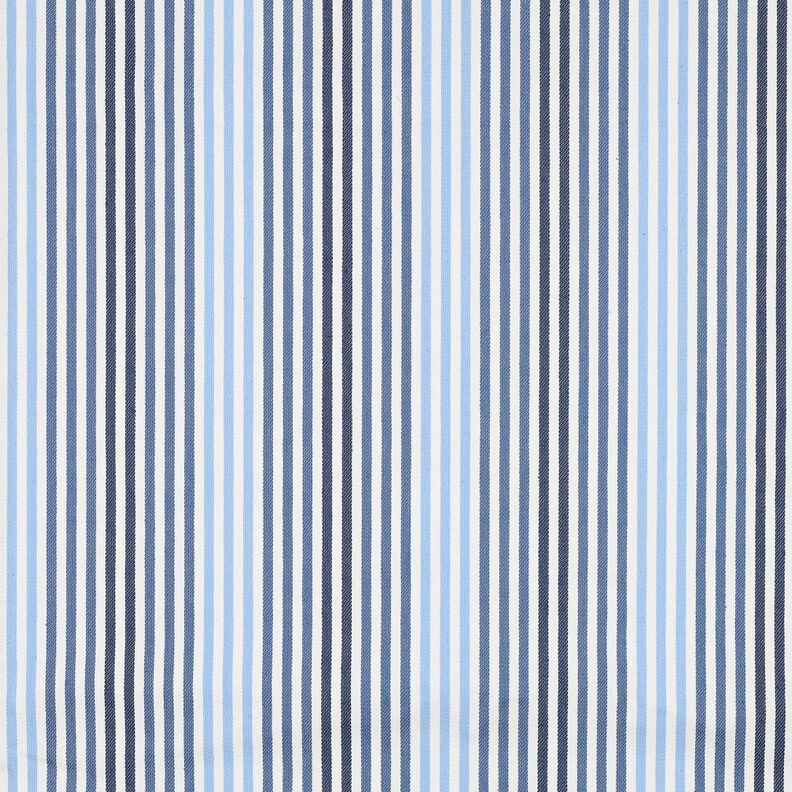 Denim Coton mélangé rayures | Poppy Fabrics – bleu jean/écru,  image number 1