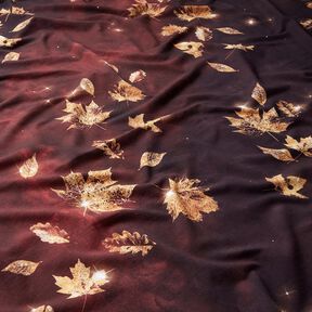 French Terry Automne doré | Glitzerpüppi – bordeaux/or, 