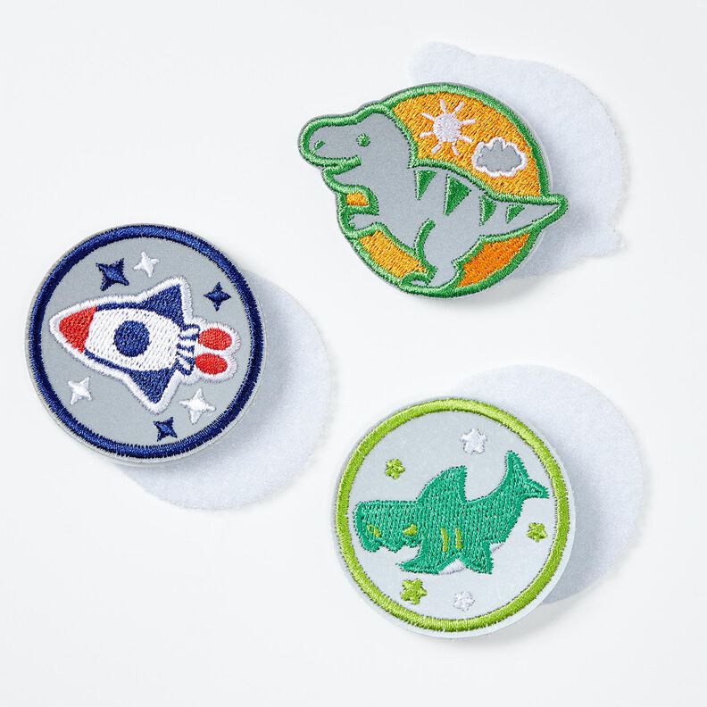 Patchs réfléchissants Velcro, pack de 3 – vert/indigo, image number 3