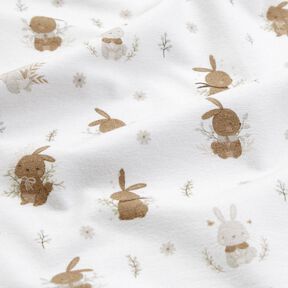 Jersey coton petits lapins mignons Impression numérique – ivoire, 