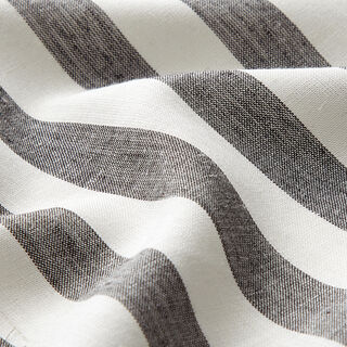 Mélange lin viscose grosses rayures – noir/blanc, 