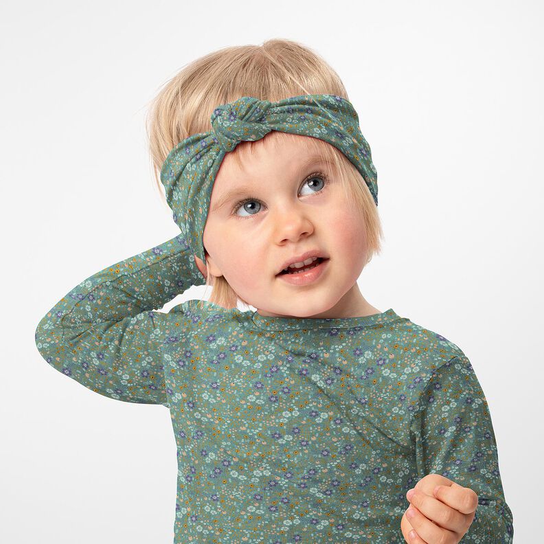 Jersey coton prairie fleurie au milieu de la forêt Impression numérique – roseau,  image number 5