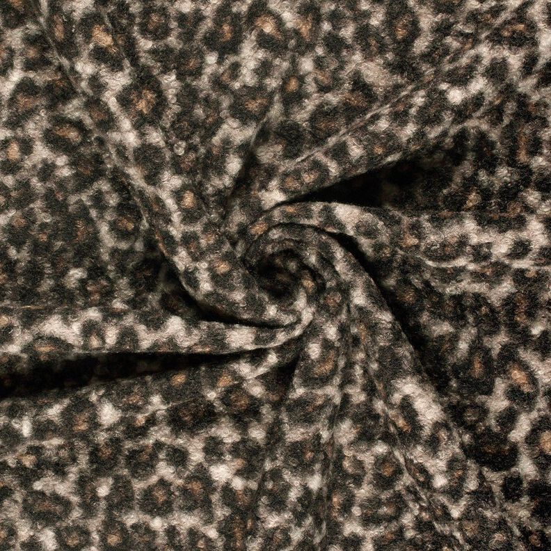 Tricot bouclé motif léopard – noir/brun faon, image number 3