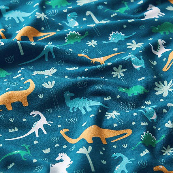 Lot de tissus jersey monde des dinosaures | PETIT CITRON – pétrole,  image number 5