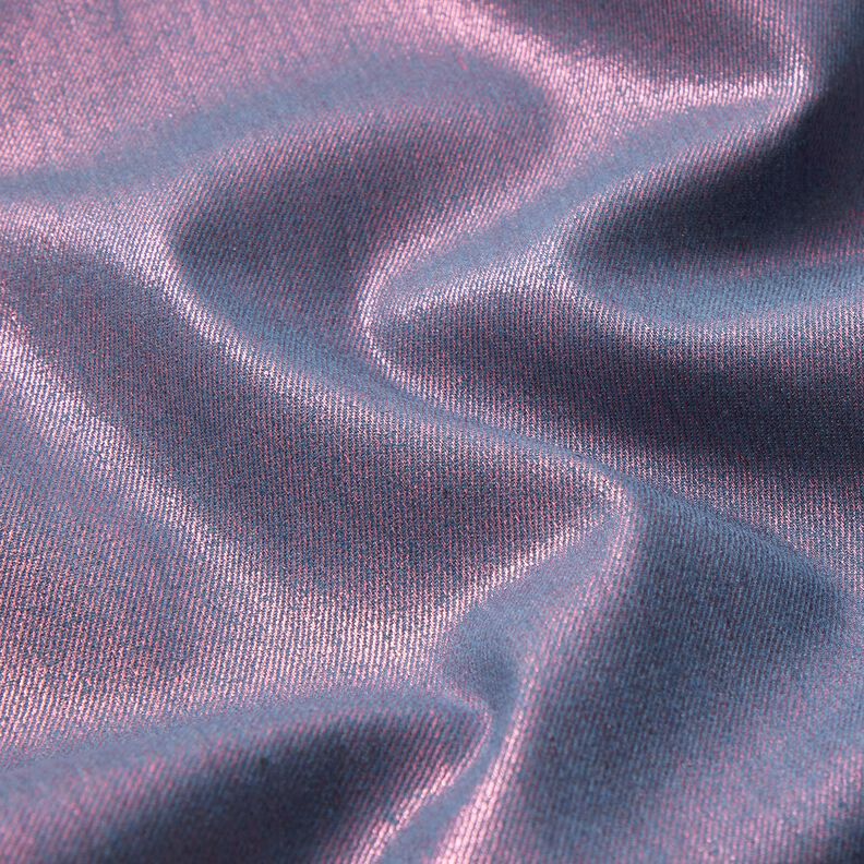 Denim stretch métallisé – gris bleu/rose intense,  image number 3
