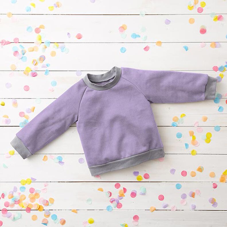 Molleton coton léger uni – mauve,  image number 7