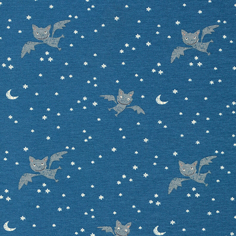 Jersey coton Chauve-souris coquine – bleu jean,  image number 1