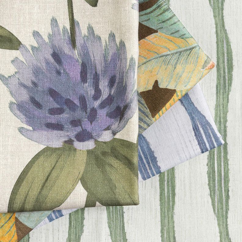 Tissu de décoration Semi-panama Feuilles de bananier – cuivre/kaki, image number 5