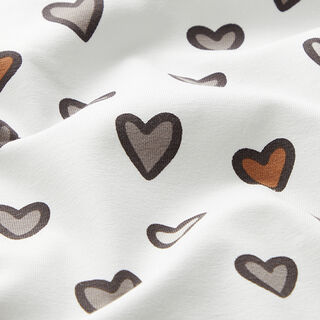 Jersey coton Cœurs colorés – blanc, 