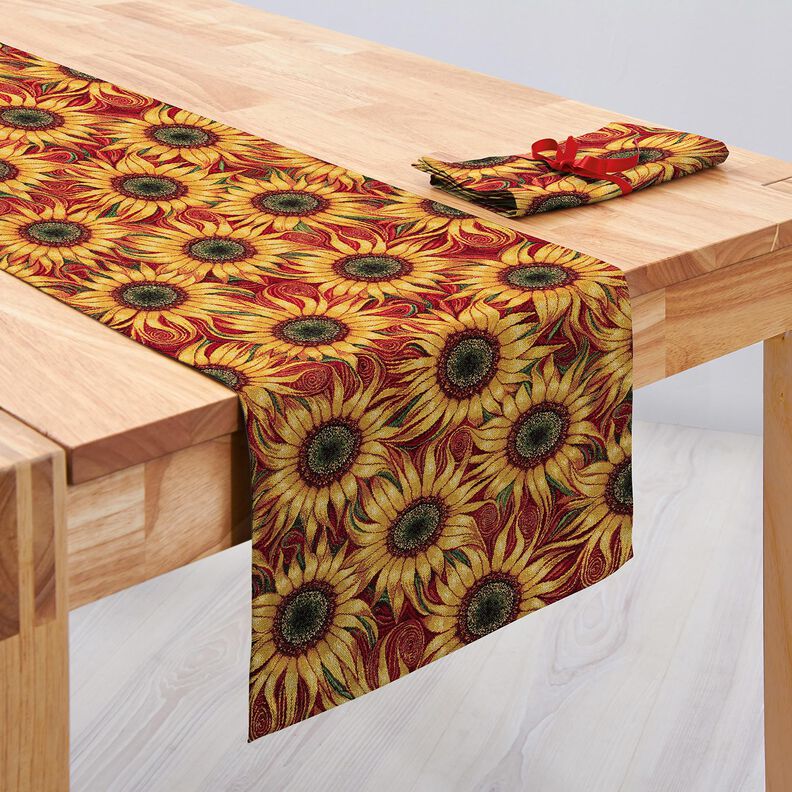 Tissu de décoration Gobelin Tournesols – carmin/jaune soleil,  image number 6
