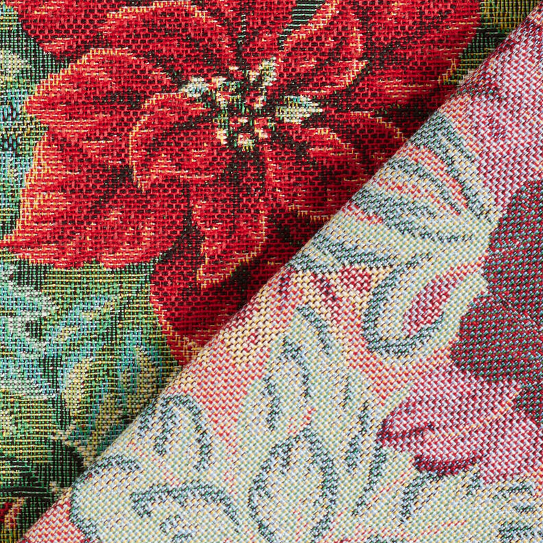 Tissu de décoration Gobelin Étoiles de Noël bicolores – beige clair/rouge,  image number 4