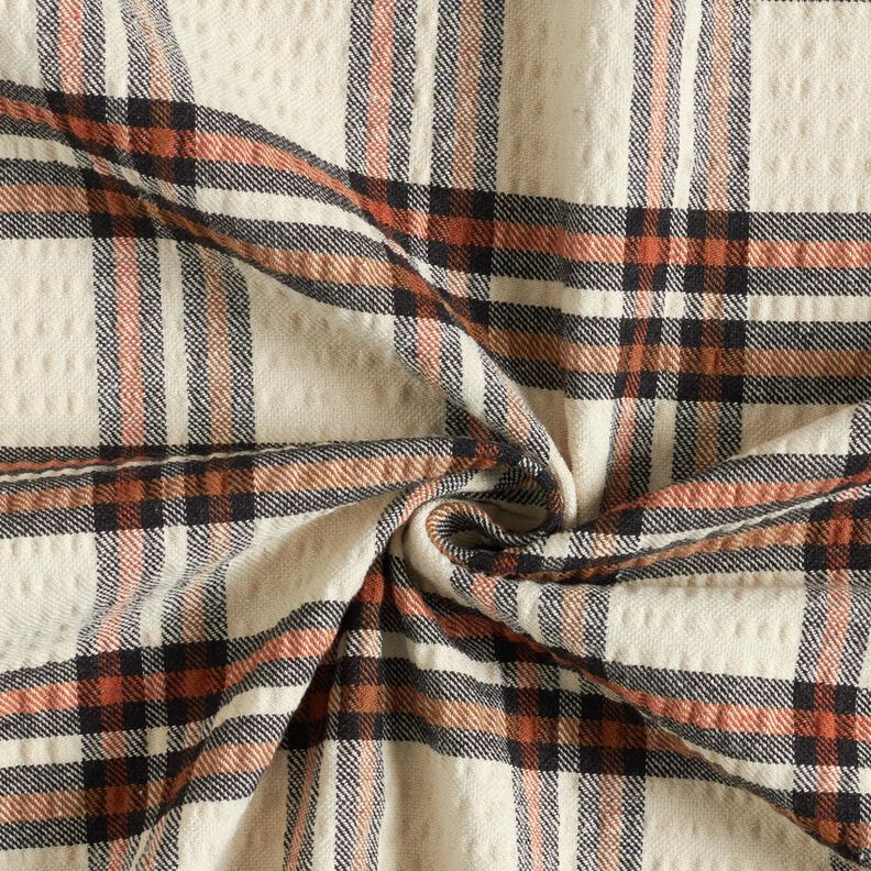 Tartan en seersucker – beige/terre cuite, image number 4