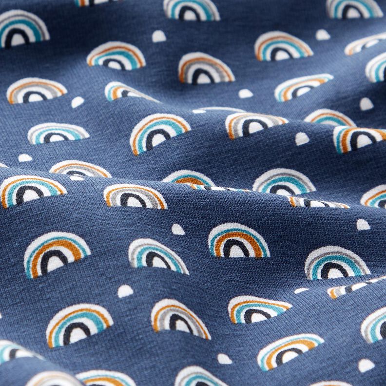 Jersey coton Petits arcs-en-ciel – indigo, image number 2