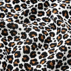 Tissu double gaze de coton Imprimé léopard – blanc/noir, 