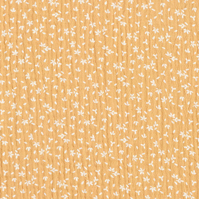Tissu double gaze de coton Pétales de fleurs – or ancien,  image number 1