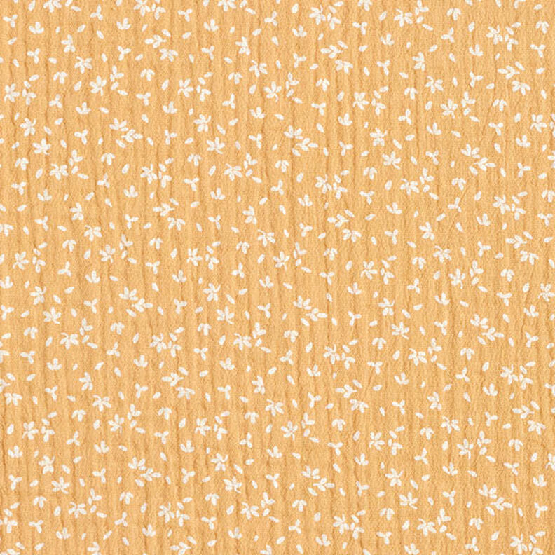 Tissu double gaze de coton Pétales de fleurs – or ancien, image number 1