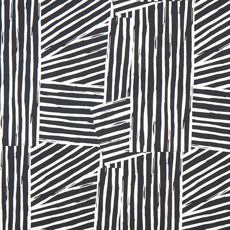 Tissu de décoration Semi-panama Formes abstraites – ivoire/noir,  image number 1