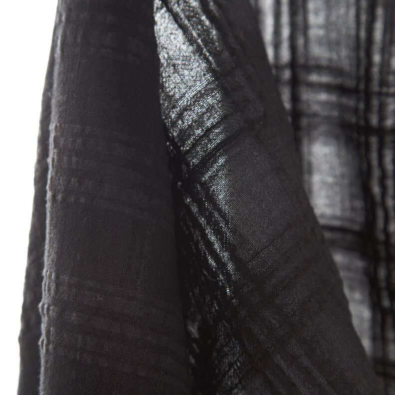 Seersucker en coton-viscose mélangés – noir, image number 3