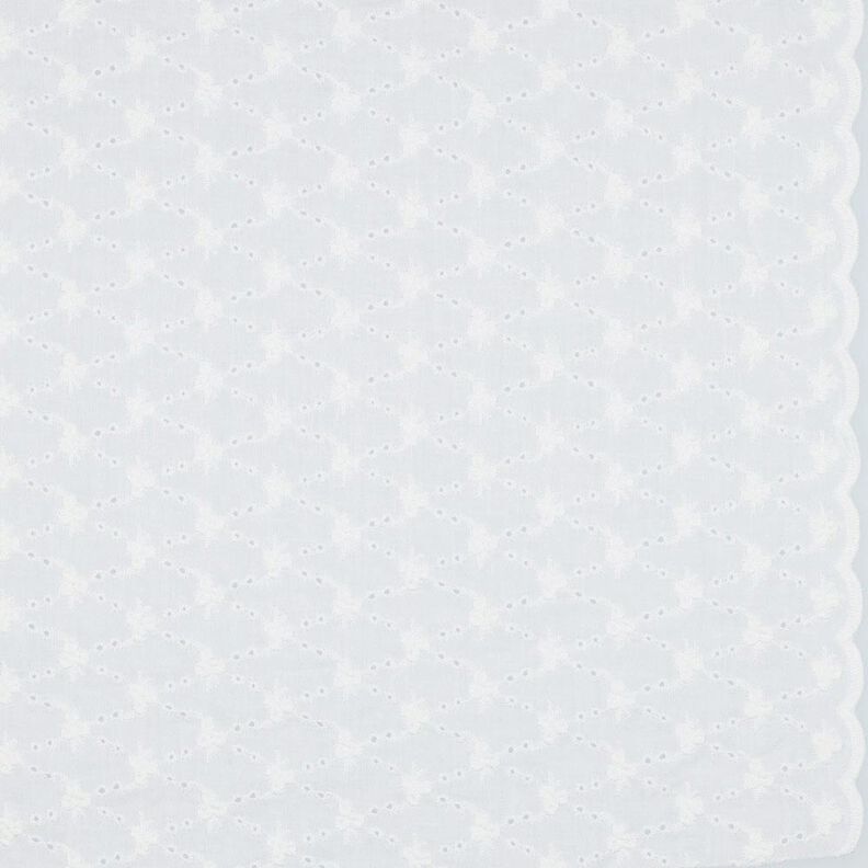 Tissu en coton Dentelle brodée Losanges de fleurs | Poppy Fabrics – blanc,  image number 1