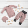 Jersey coton Cœurs et rayures – vieux rose clair,  thumbnail number 7
