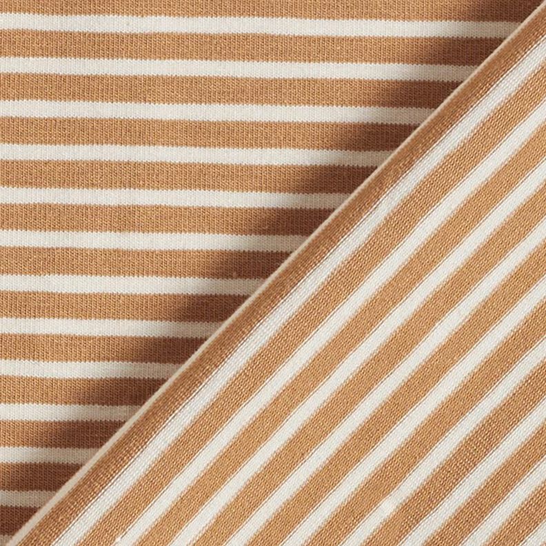 Jersey de coton Fines rayures – crème/cannelle,  image number 4