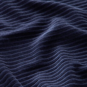Velours côtelé large Jersey Côtes transversales – bleu marine, 
