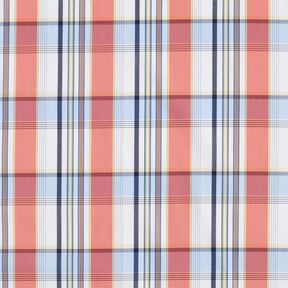 Coton mélangé à carreaux tartan et rayures brillantes – corail | Reste 90cm, 