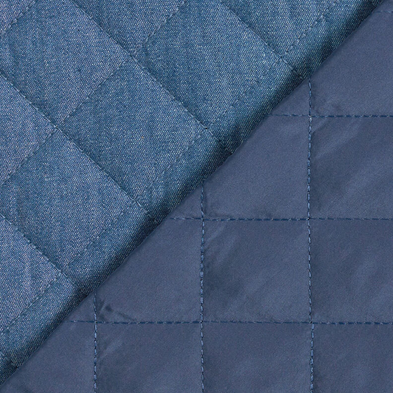 Tissu chambray matelassé uni – bleu jean,  image number 6