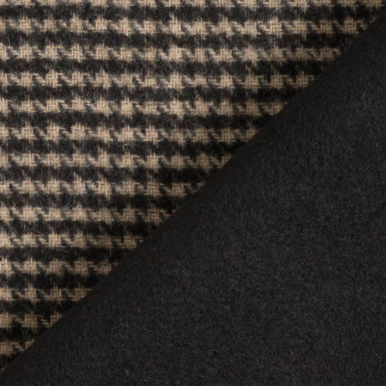Tissu pour manteau double face Pied de poule/uni – gris clair/noir,  image number 5