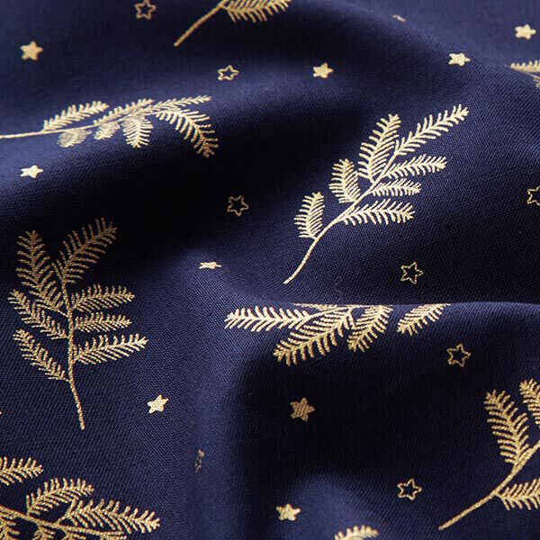 Popeline de coton sapins – bleu marine, image number 2