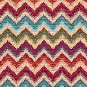 Tissu de décoration Gobelin Chevron – beige clair/carmin, 