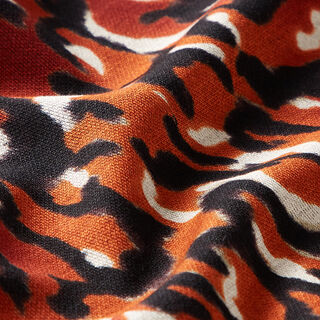 Jersey romanite motif léopard abstrait – terre cuite, 