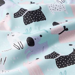 Tissu en coton Cretonne chiens abstraits – bleu ciel/rosé, 