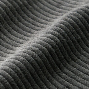 Velours côtelé large prélavé Uni – gris foncé, 