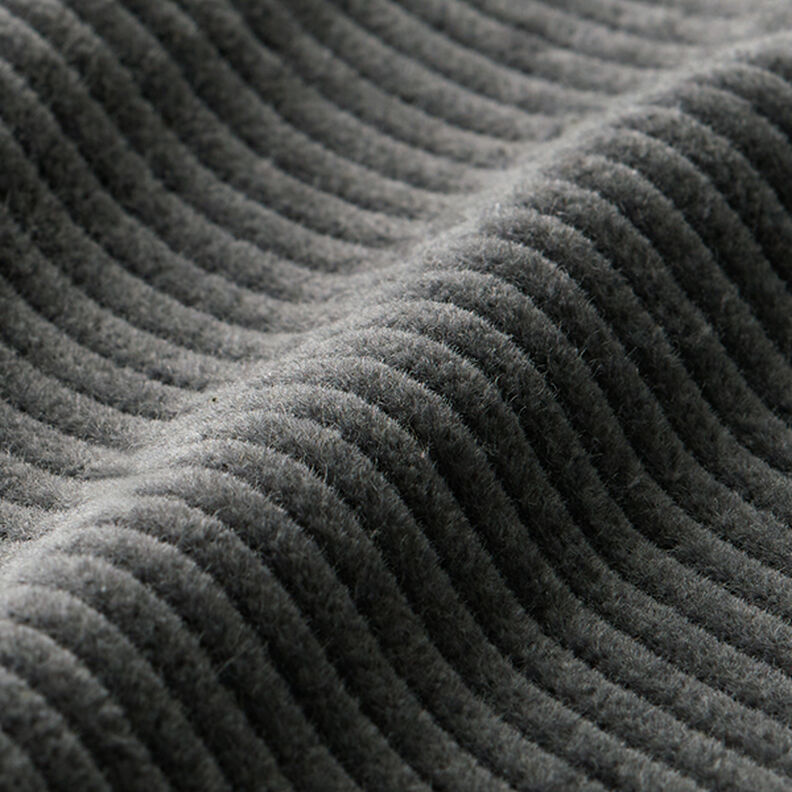 Velours côtelé large prélavé Uni – gris foncé,  image number 2