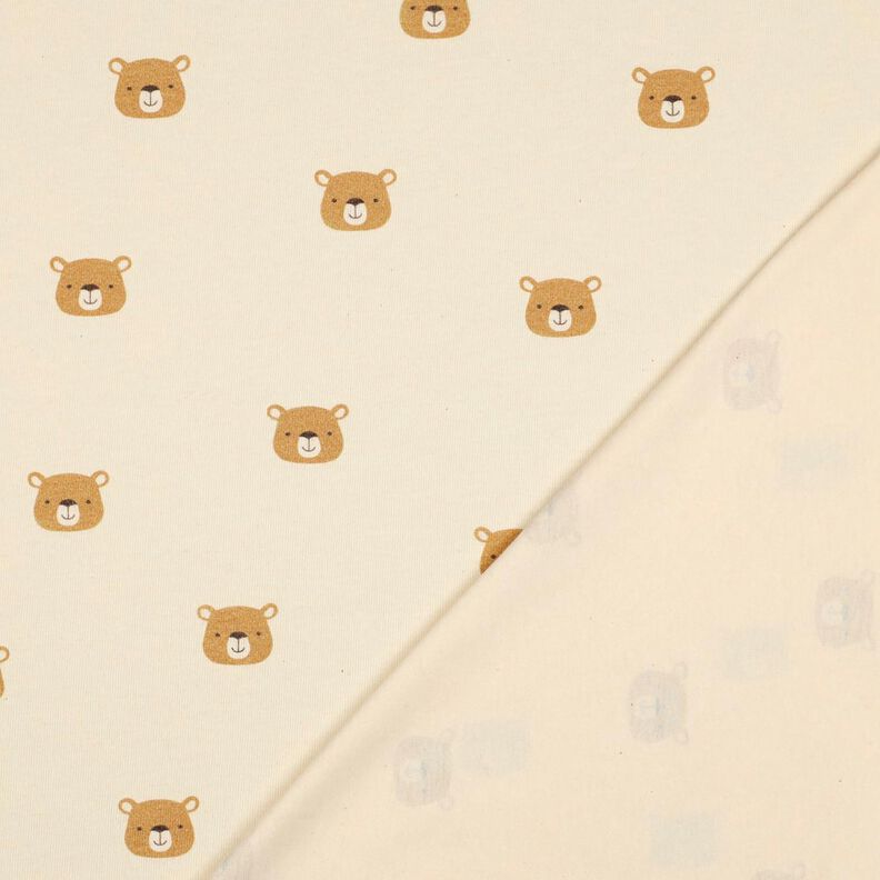 GOTS Jersey coton Ourson | Poppy Fabrics – écru/marron clair, image number 4