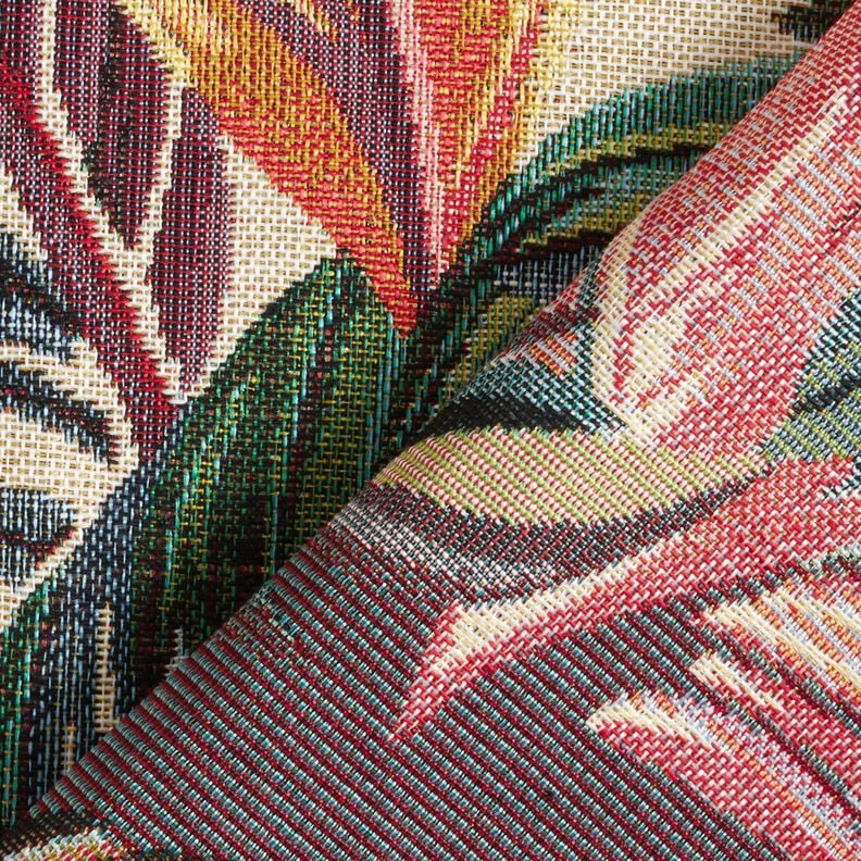 Tissu de décoration Gobelin Feuilles de palmier – beige clair/vert,  image number 4