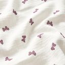 Tissu double gaze de coton Papillons – ivoire/lilas rouge, 